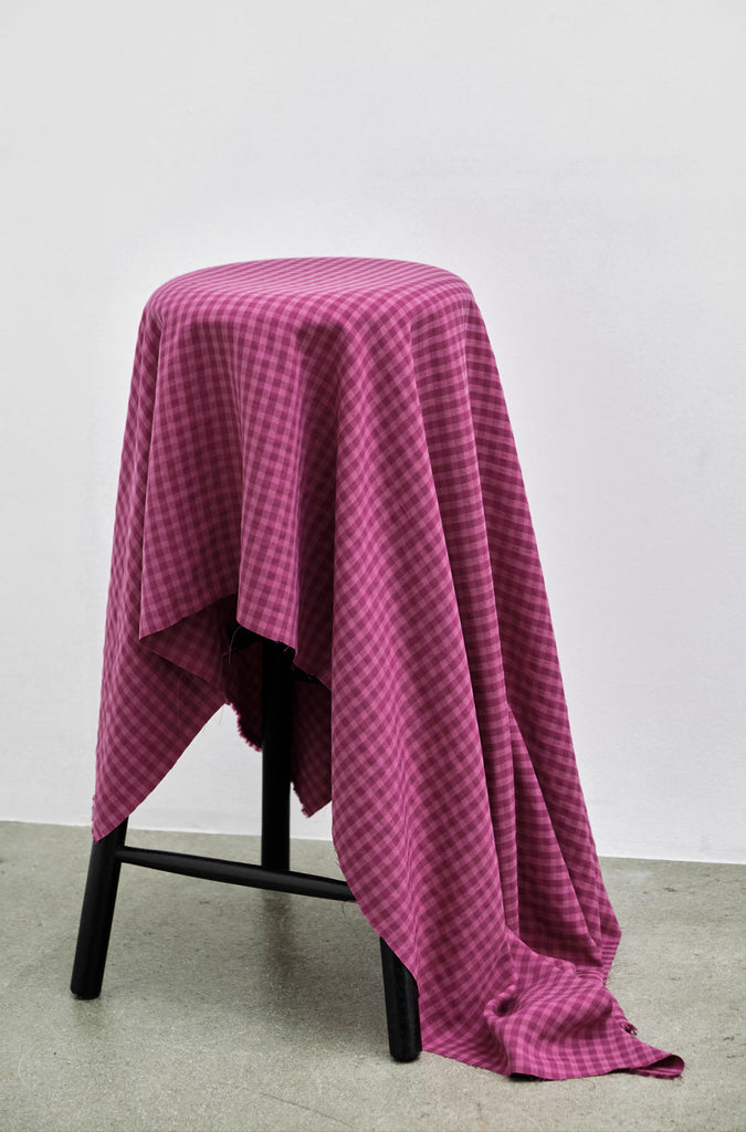 Raspberry Pink Gingham Check TENCEL™ | Frankie Rose Fabrics