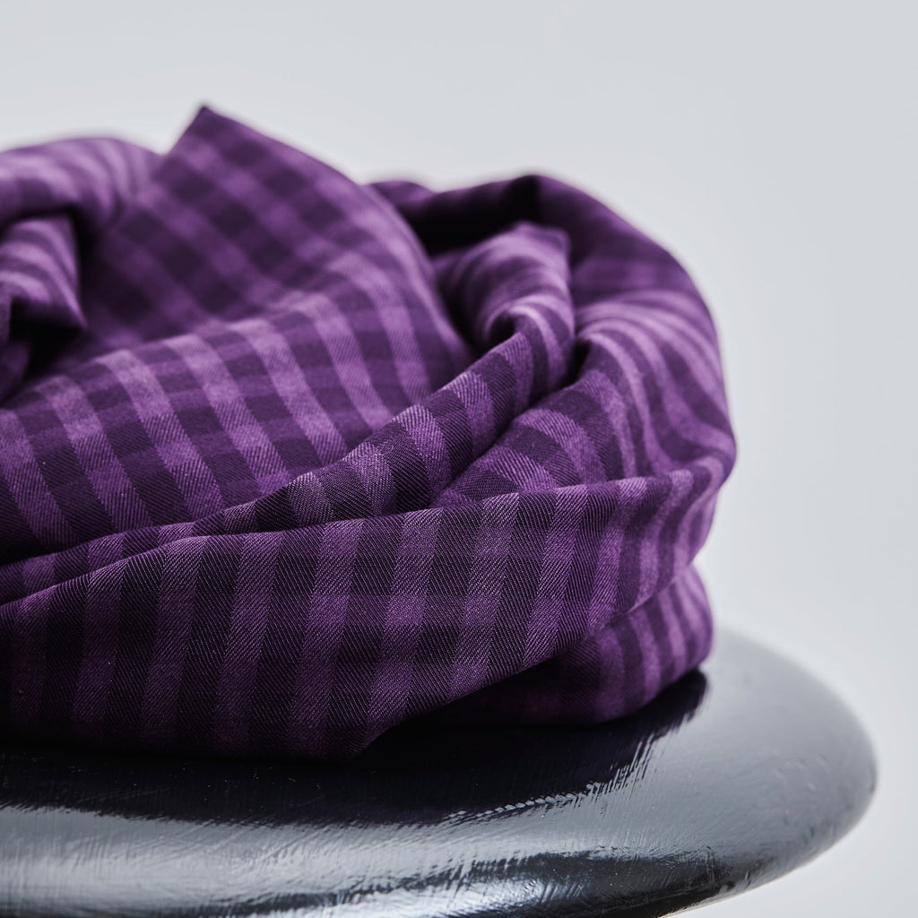 Purple Gingham Check TENCEL™ | Frankie Rose Fabrics