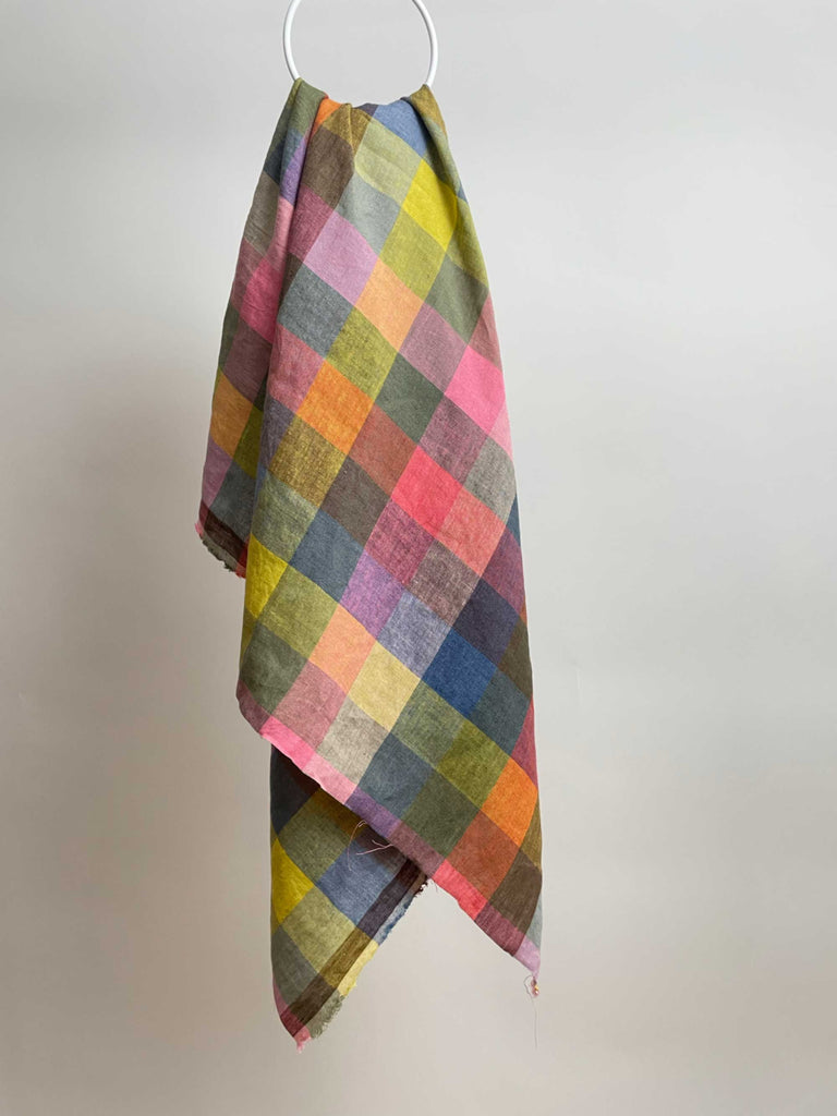 Festival Laundered Linen Check Fabric-Fabric-Frankie Rose Fabrics