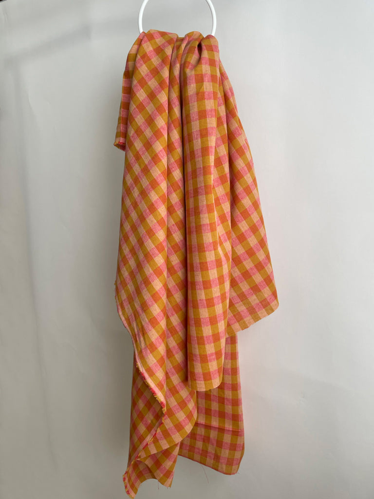 Rhubarb & Custard Linen Cotton Check from Merchant & Mills