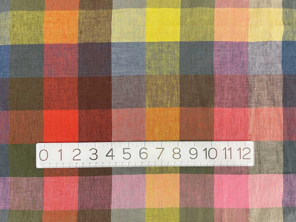 Festival Laundered Linen Check Fabric-Fabric-Frankie Rose Fabrics