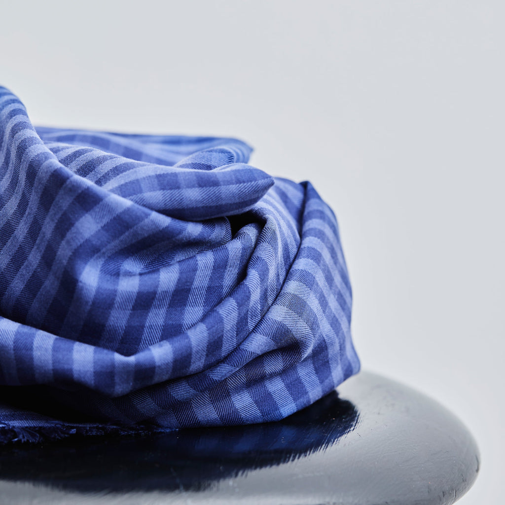 Indigo Blue Gingham Check TENCEL™ | Frankie Rose Fabrics