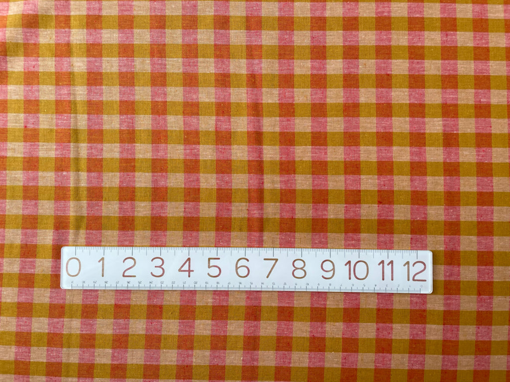 Rhubarb & Custard Linen Cotton Check from Merchant & Mills