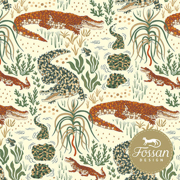 Crocodiles Organic Cotton French Terry–Frankie Rose Fabrics