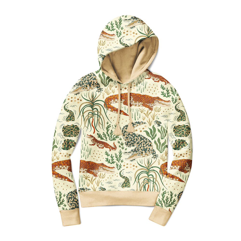 Crocodiles Organic Cotton Jersey Fabric–Frankie Rose Fabrics