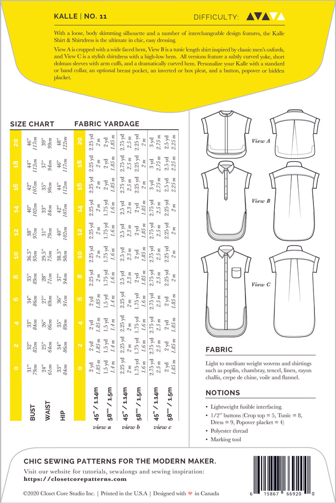 Kalle Dress Women's Sewing Pattern | Frankie Rose Fabrics