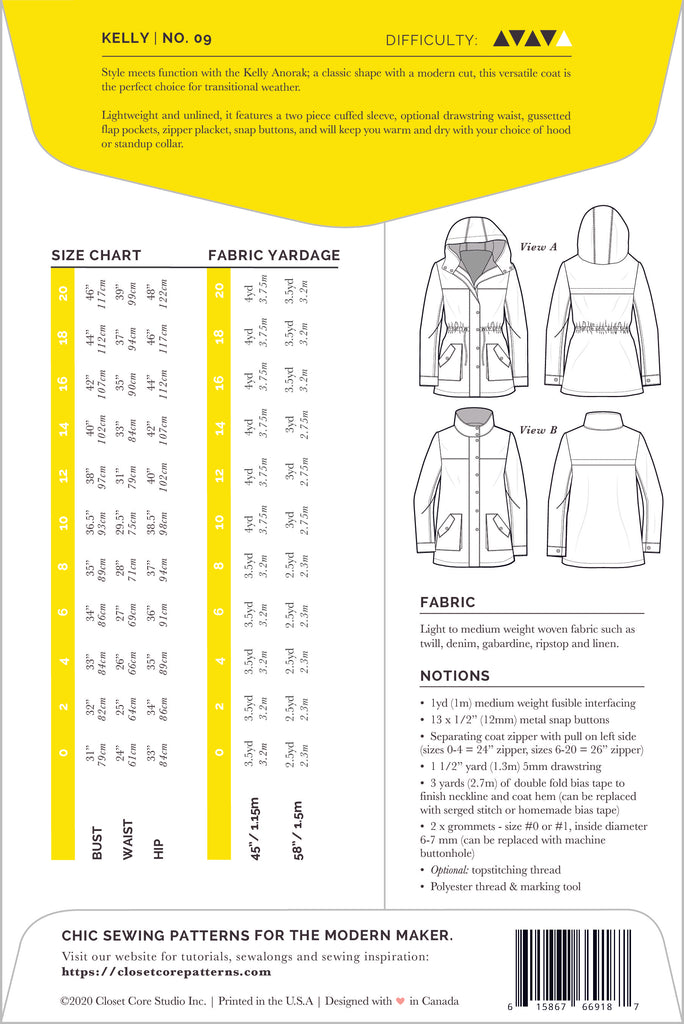 Kelly Anorak Jacket Sewing Pattern | Frankie Rose Fabrics