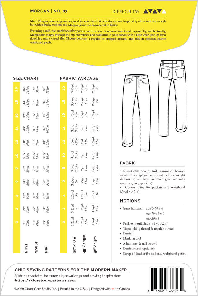 Morgan Jeans Sewing Pattern | Frankie Rose Fabrics