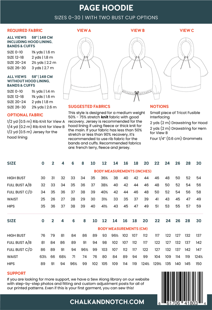 Page Sweatshirt Sewing Pattern | Frankie Rose Fabrics