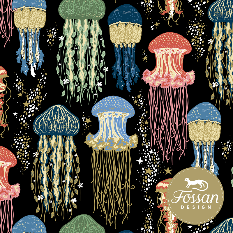 Jellyfish Organic Cotton Jersey Fabric–Frankie Rose Fabrics