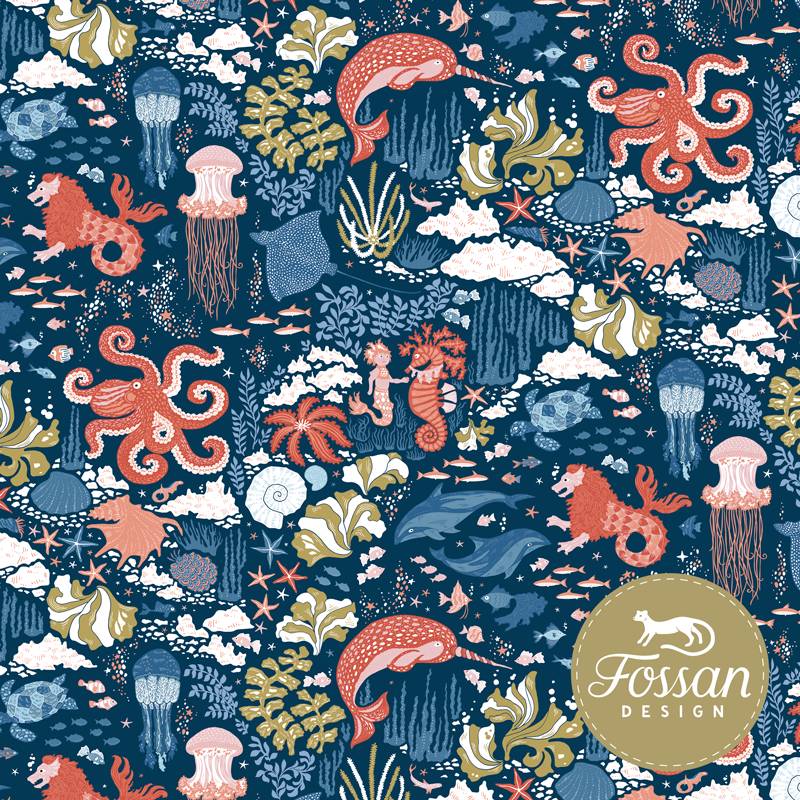 Magic Sea Organic Cotton Jersey Fabric–Frankie Rose Fabrics