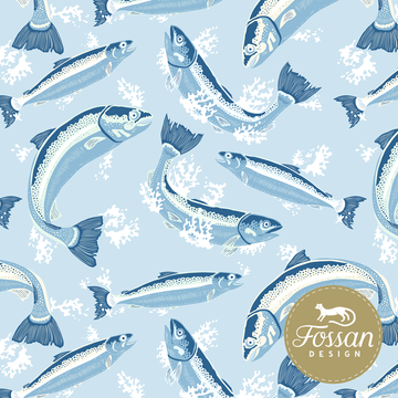 Salmon Fish Organic Cotton Jersey | Frankie Rose Fabrics