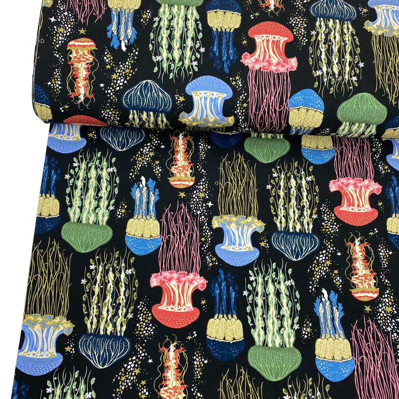 Jellyfish Organic Cotton Jersey Fabric–Frankie Rose Fabrics