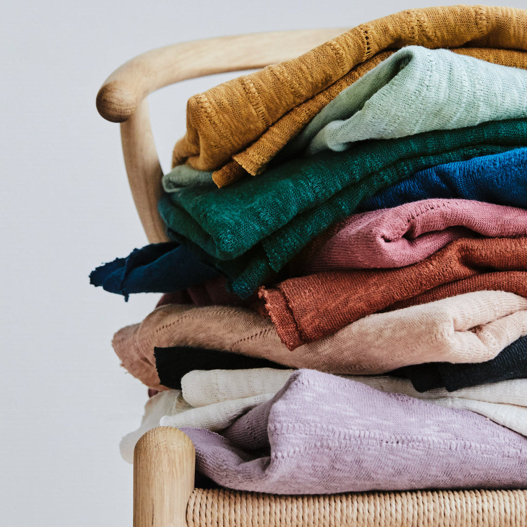 Organic Cotton Sweater Knit in Gold | Frankie Rose Fabrics