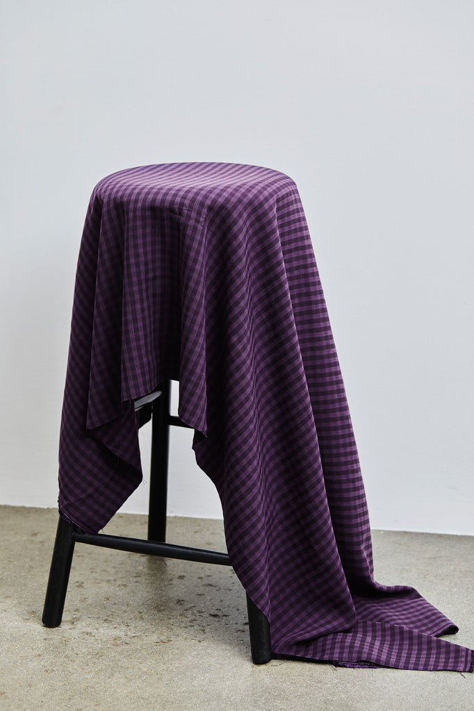 Purple Gingham Check TENCEL™ | Frankie Rose Fabrics