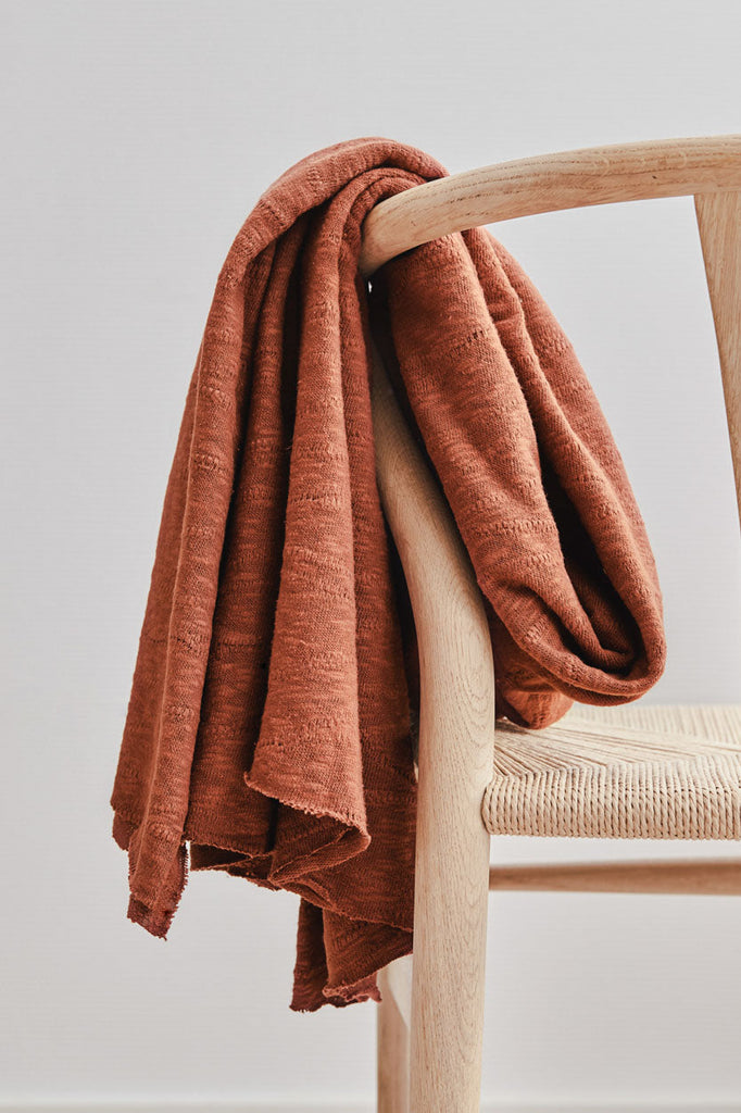 Organic Cotton Sweater Knit Fabric in Sienna
