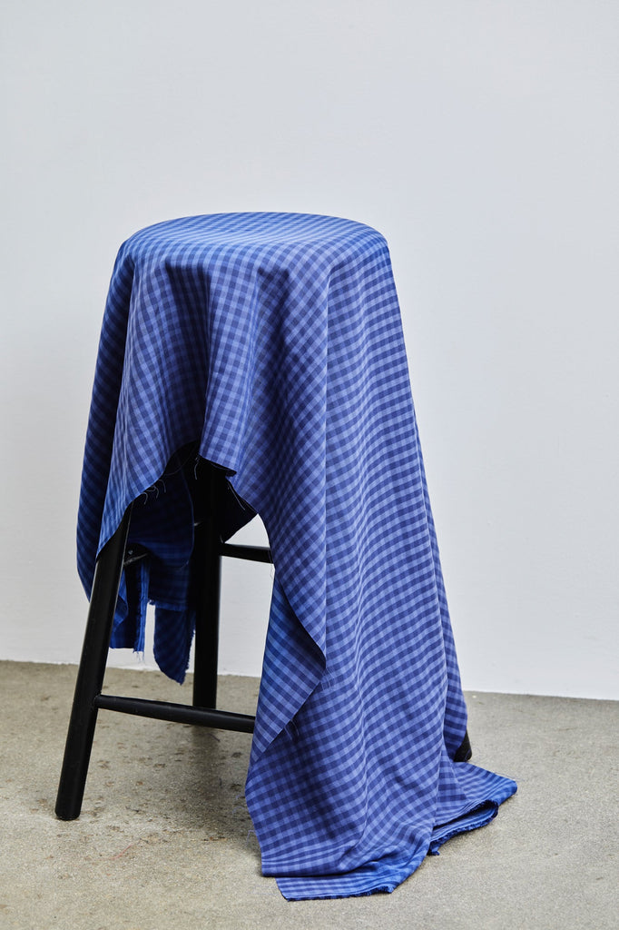 Indigo Blue Gingham Check TENCEL™ | Frankie Rose Fabrics