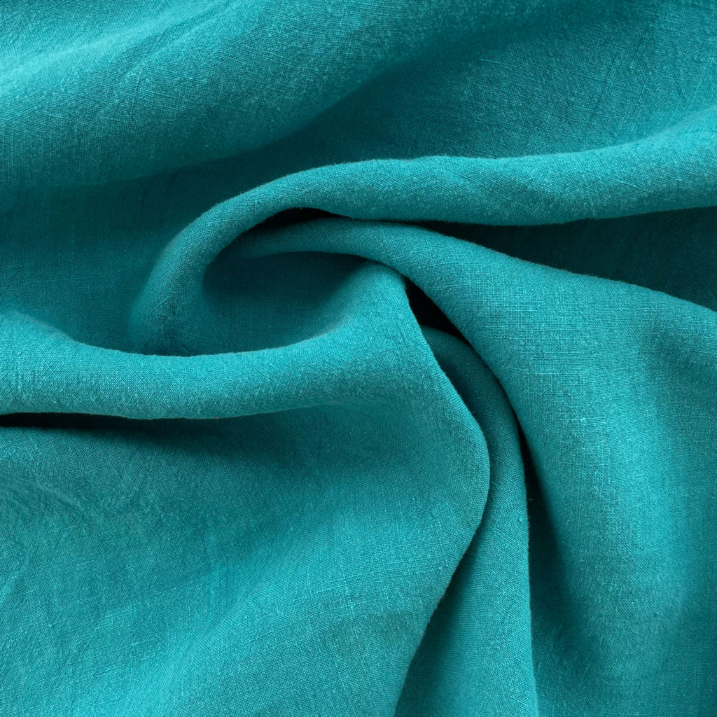 Stonewashed Linen Fabric in Caribbean | Frankie Rose Fabrics