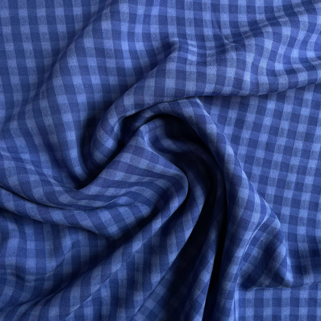 Indigo Blue Gingham Check TENCEL™ | Frankie Rose Fabrics