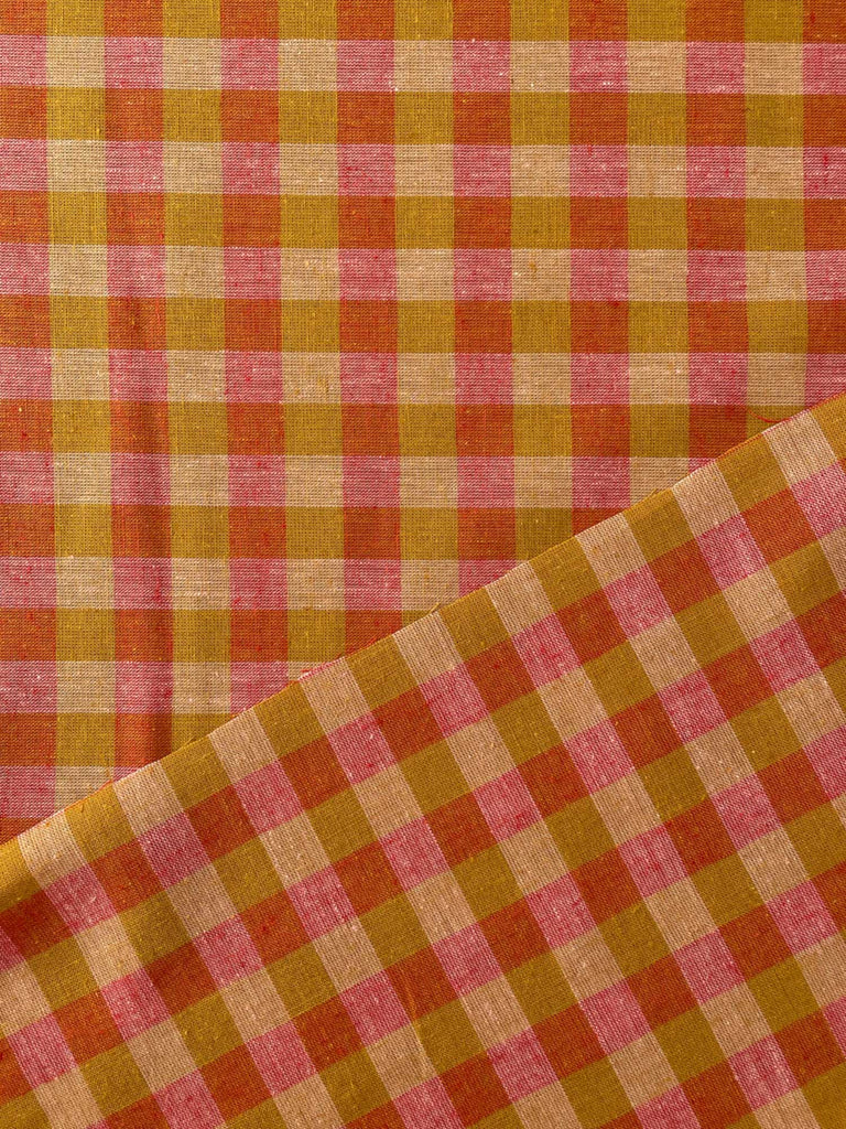 Rhubarb & Custard Linen Cotton Check from Merchant & Mills