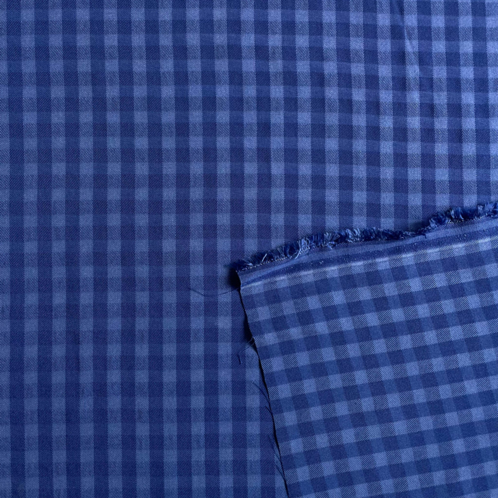Indigo Blue Gingham Check TENCEL™ | Frankie Rose Fabrics