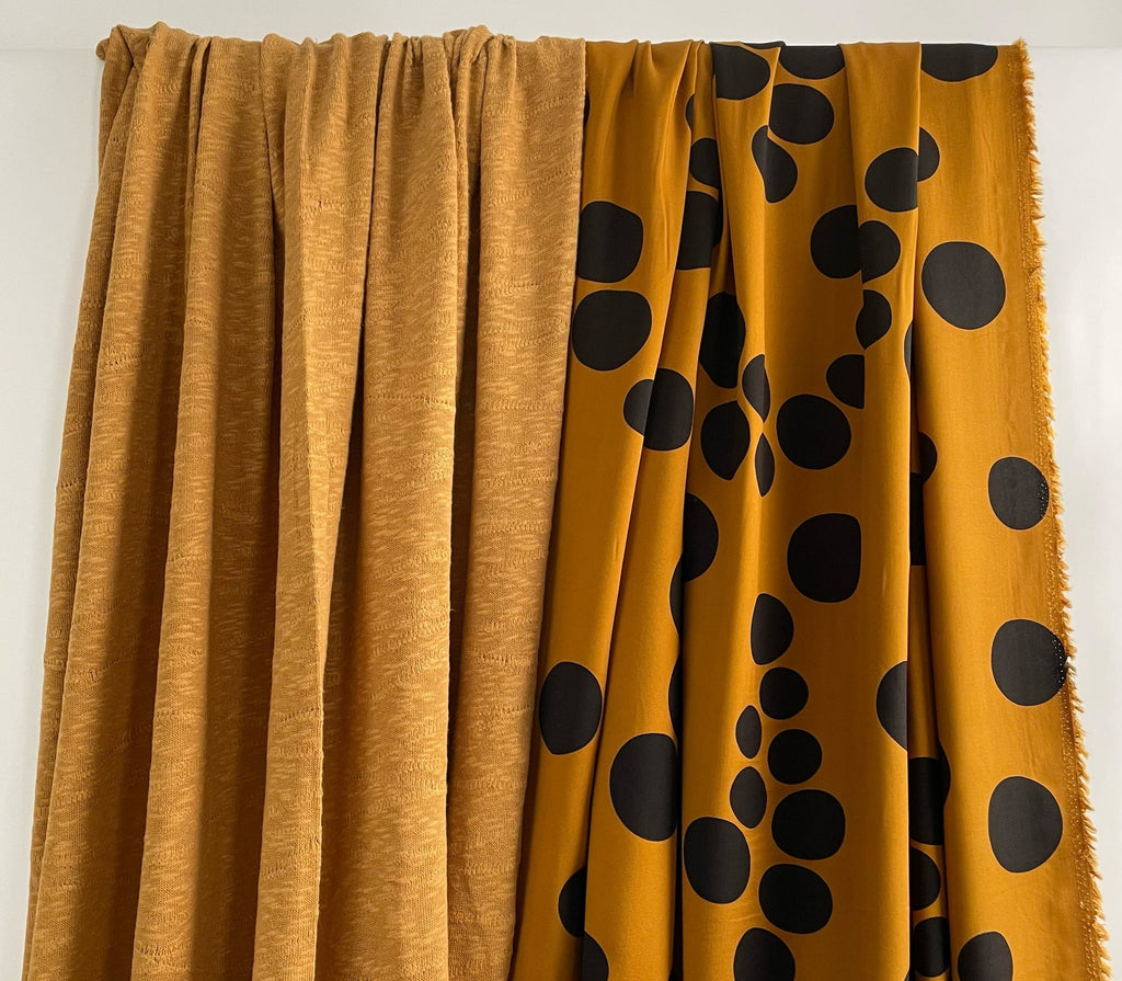 Organic Cotton Sweater Knit in Gold | Frankie Rose Fabrics