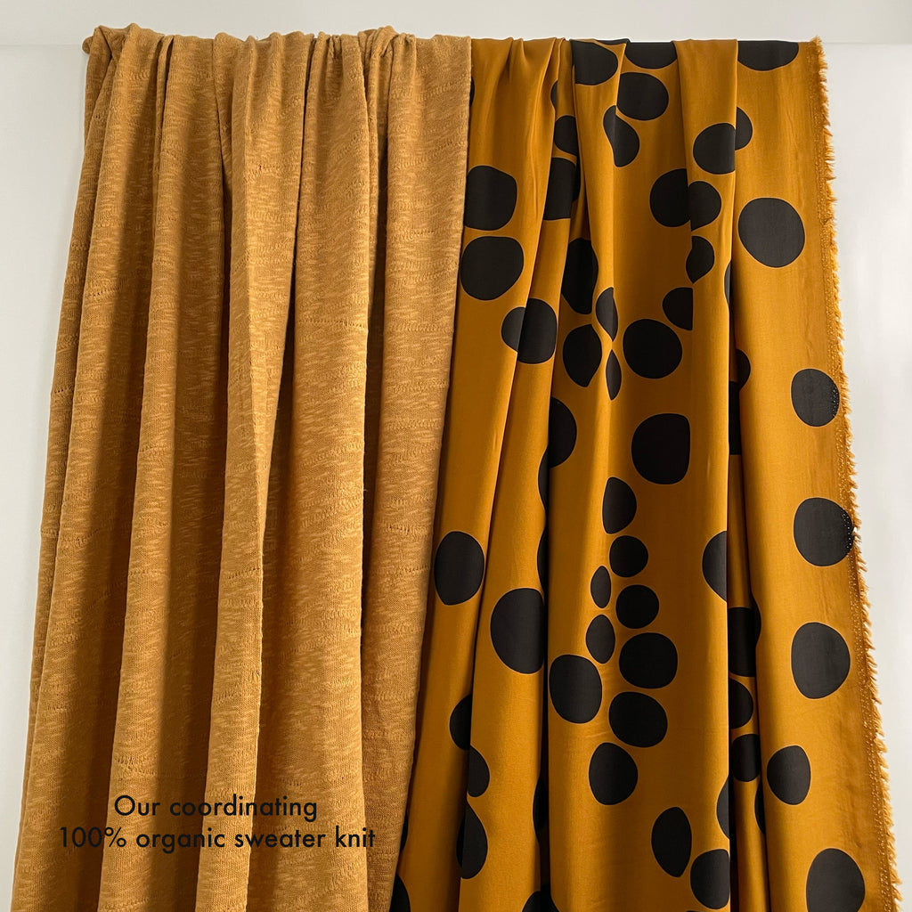 Rayon Fabric in About A Dot Gold by Mind the Maker