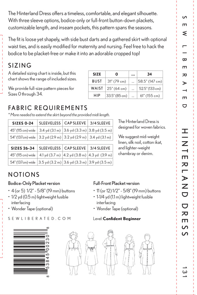 Hinterland Dress Sewing Pattern | Frankie Rose Fabrics