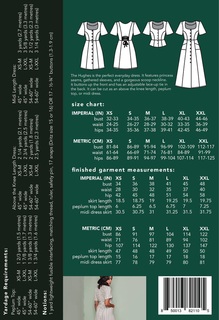 Hughes Dress Sewing Pattern | Frankie Rose Fabrics