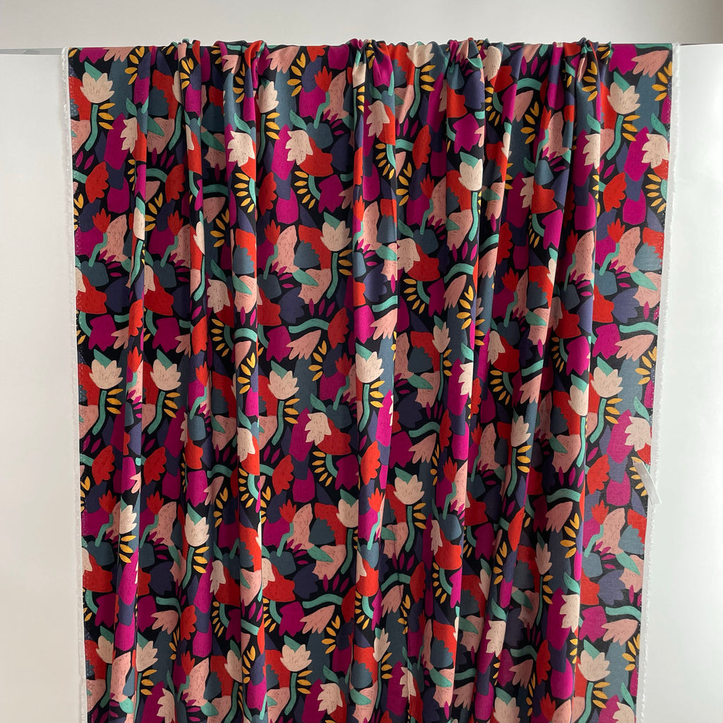 French Rayon Fabric in Night Blooms | Frankie Rose Fabrics