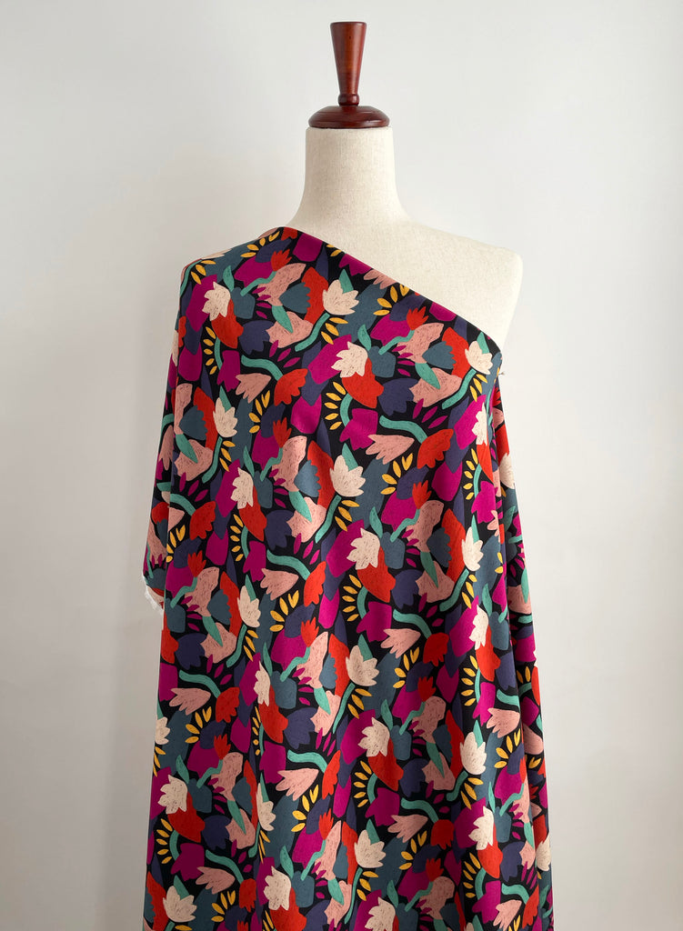 French Rayon Fabric in Night Blooms | Frankie Rose Fabrics