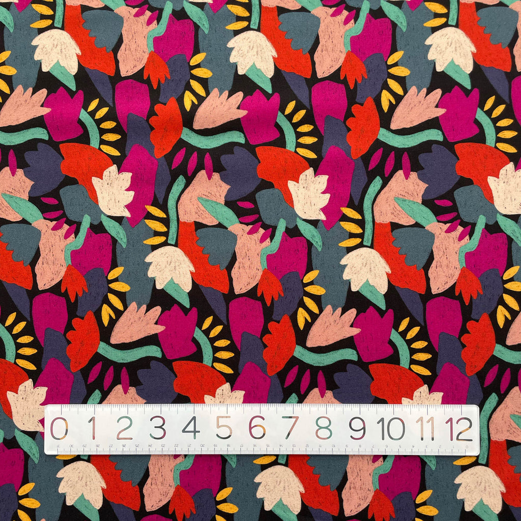 French Rayon Fabric in Night Blooms | Frankie Rose Fabrics