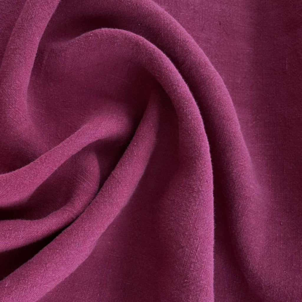 Stonewashed Linen Fabric in Raspberry | Frankie Rose Fabrics