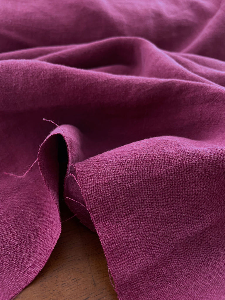 Stonewashed Linen Fabric in Raspberry | Frankie Rose Fabrics