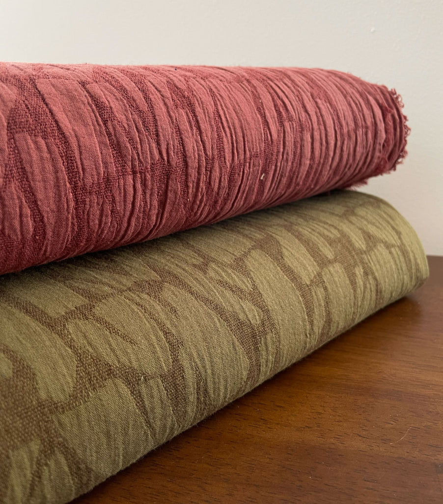 Cotton Linen Jacquard in Currant | Frankie Rose Fabrics